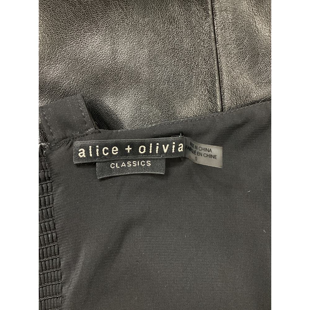 Alice + Olivia Sleek Black Kaidra Mini Dress Size 0 - Picture 4 of 4